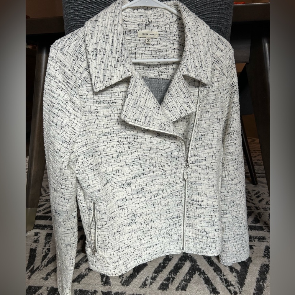 Max Studio White Side-Zip Jacket - image 2